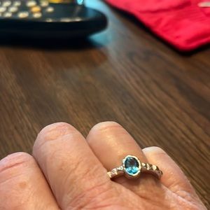 Judith Ripka blue topaz ring